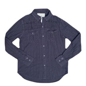 SUPPLY COMPANY Men's Blue Button Down Long Sleeve Top Large